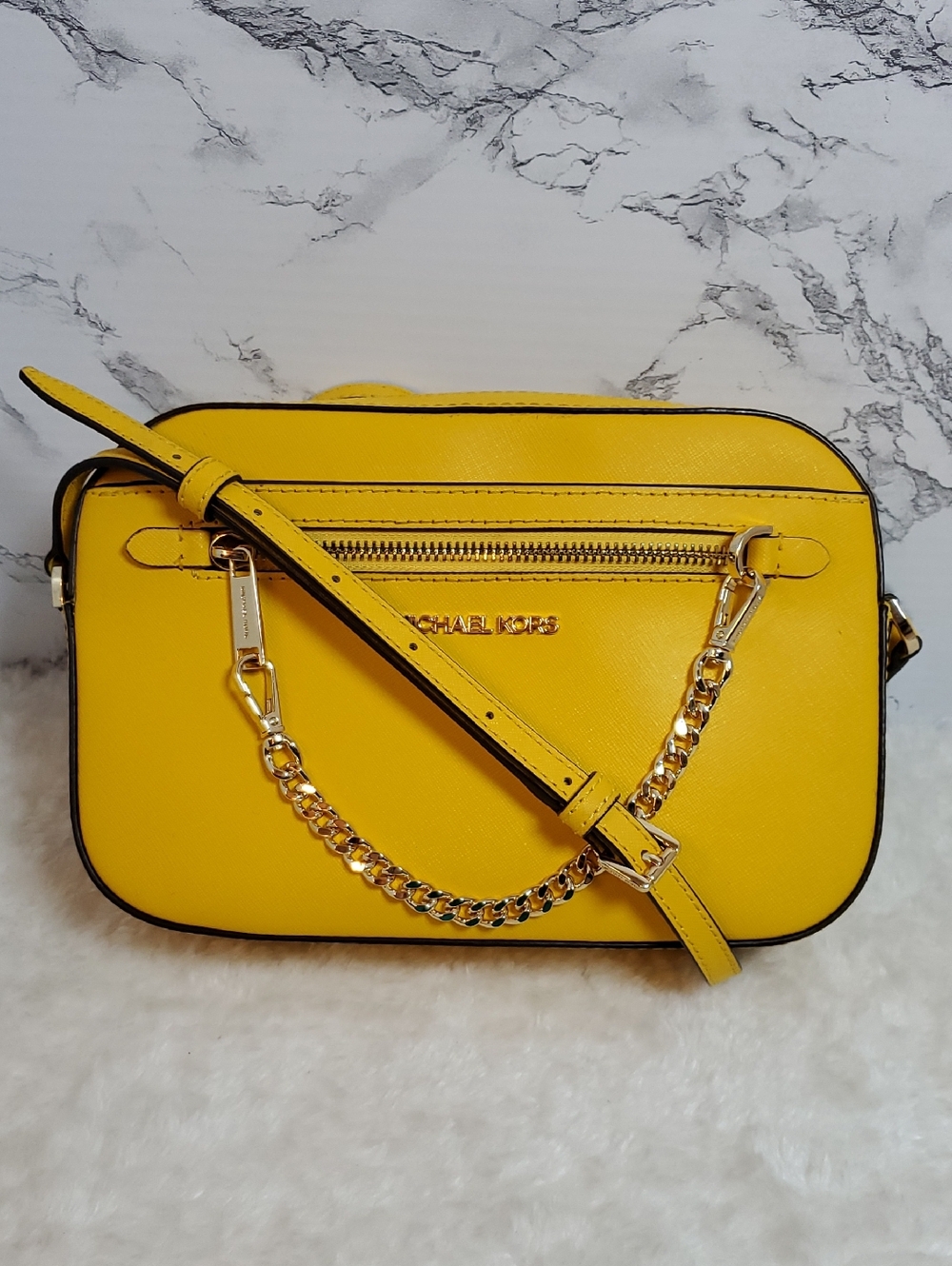 Michael Kors Yellow Jet Set Item East West Chain Shoulder Crossbody Bag